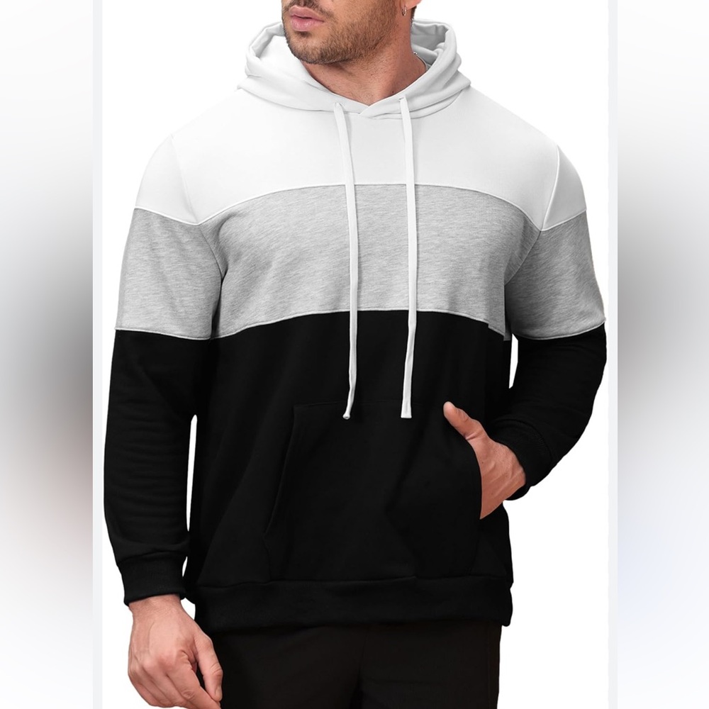 Martinique Men's Colorblock Pullover Hoodie New Size Small  (Similar to Picture)